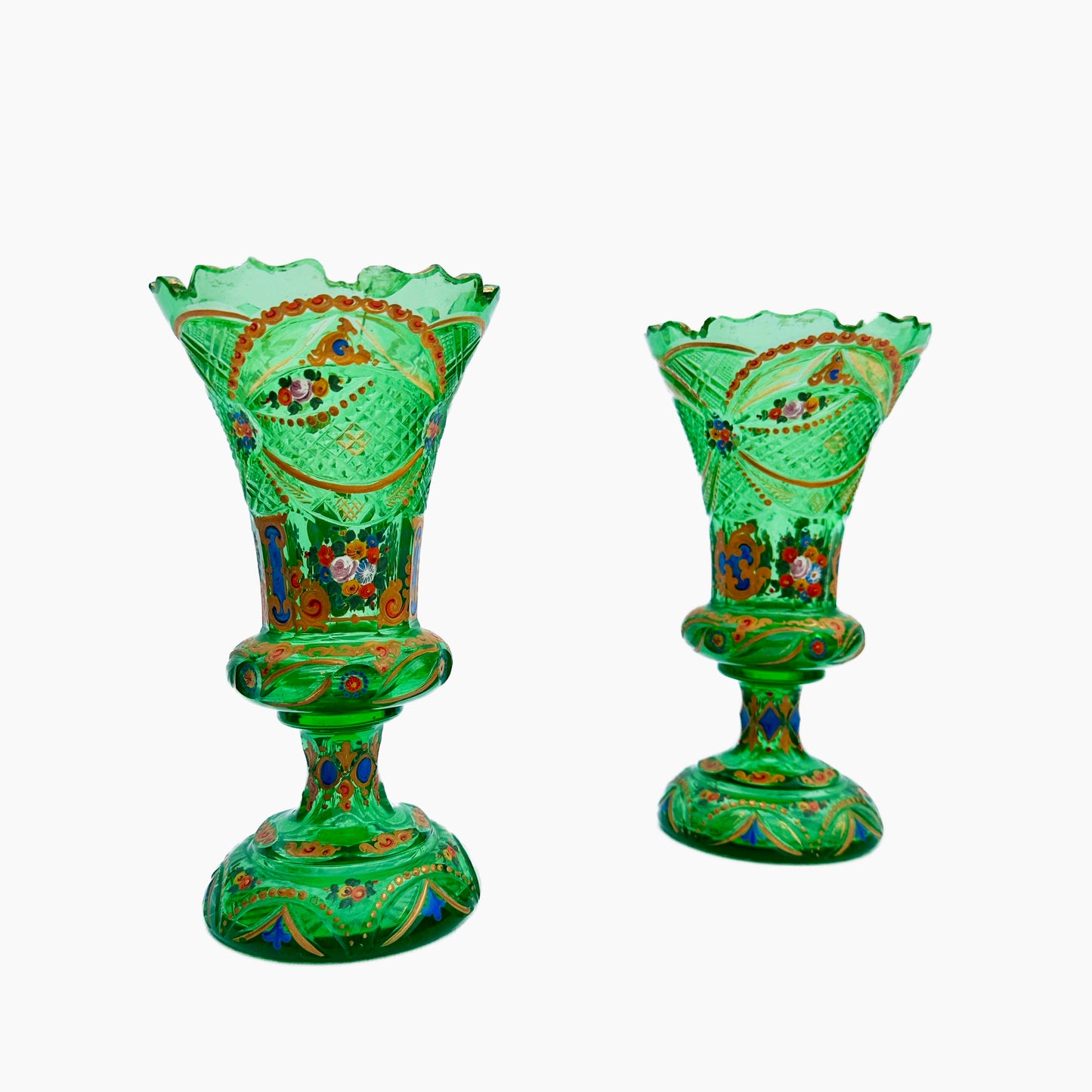 Late 19th Century Hand-Painted Bohemian Decanter Set